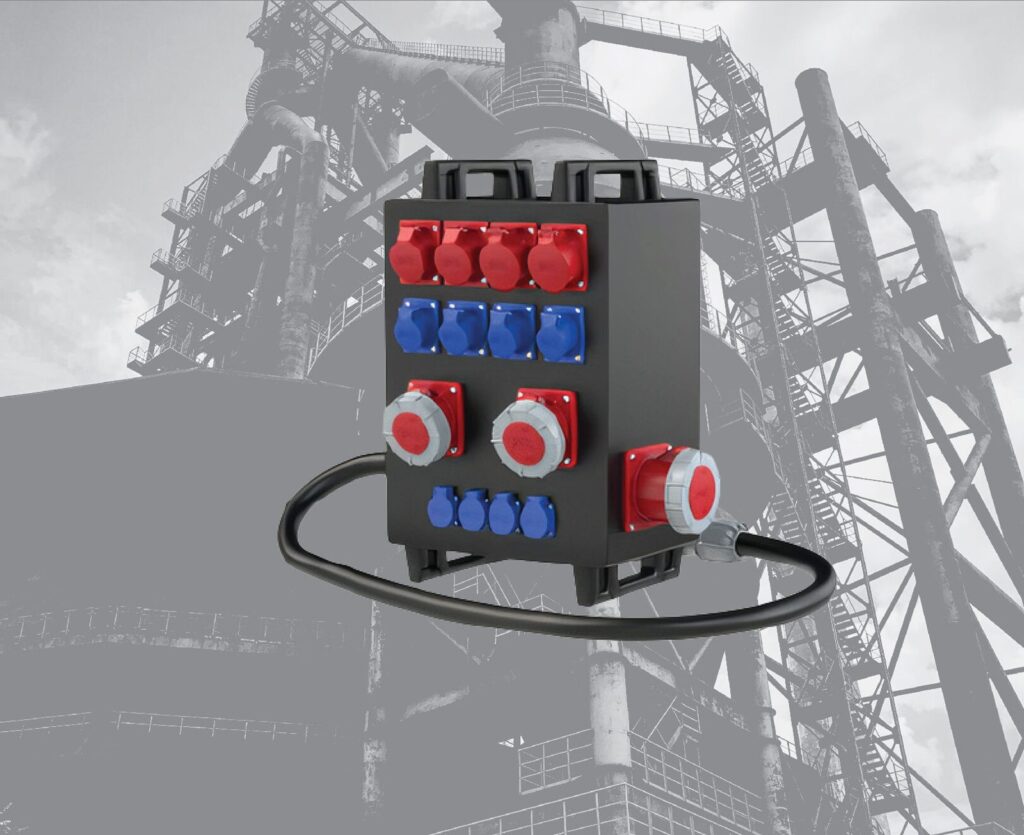 Coffret de distribution avec prises industrielles