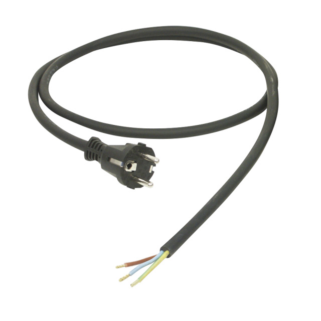 Câble de raccordement 10 m H07RN-F 3G1,5 noir avec fiche 2P+T