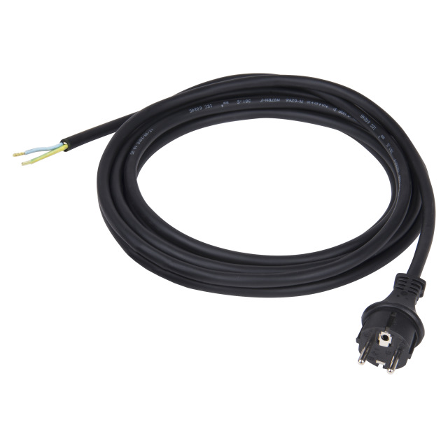 Câble de raccordement 5 m H07RN-F 3G1 noir avec fiche 2P+T