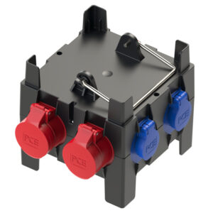 Coffret mobile plastique PCE Imst – 2 × CEE 16 A 5P + 4 × 2P+T, sans disjoncteur, sans différentiel