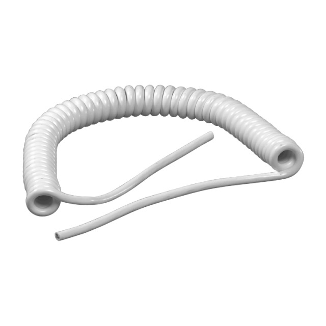 Cordon spiralé 0,5 à 2 m PVC 3G1,5 blanc, extrémités libres