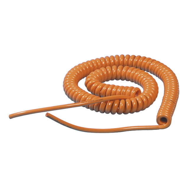 Cordon spiralé 1 à 5 m H07BQ-F 3G1,5 orange, extrémités libres