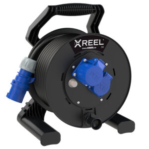 Enrouleur XREEL Ø 250 mm – 2 prises CEE 16 A 3P, 20 m H07RN-F 3G2,5