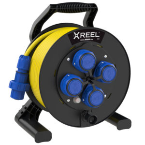 Enrouleur XREEL Ø 310 mm – 4 prises 2P+T, 25 m N07V3V3-F 3G2,5