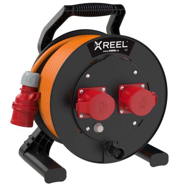 Enrouleur XREEL Ø 310 mm – 2 prises CEE 16 A 5P, 30 m H07BQ-F 5G2,5
