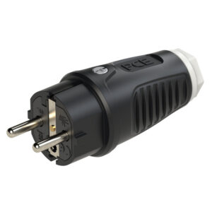 Fiche 2P+T caoutchouc Taurus2 16 A IP54 noir/blanc