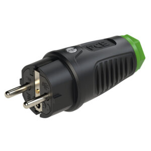 Fiche 2P+T caoutchouc Taurus2 16 A IP54 noir/vert