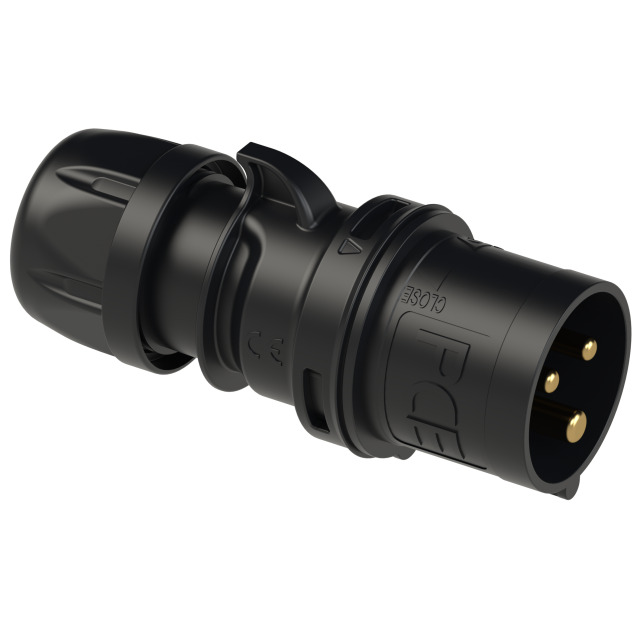 Fiche CEE 32 A 2P+T 230 V 6h IP44 SHARK noire