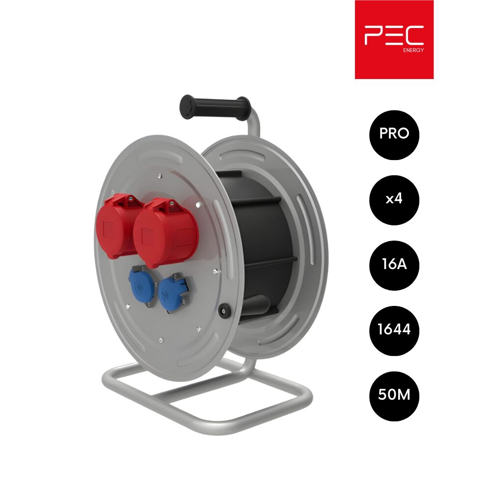Megaflex Plus – Enrouleur de câble 50M / 5G2.5mm² / 4 prises