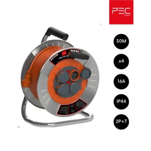 Metaflex – Enrouleur de câble 30M / 3G2.5mm² / 4 prises