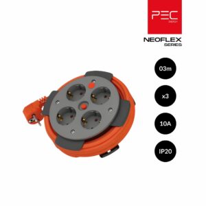 Neoflex – Enrouleur électrique 3M / 3G1.0mm² / 3 prises