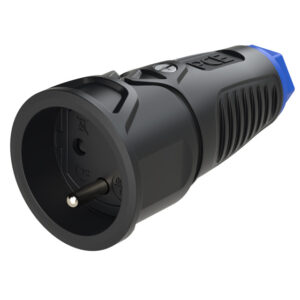 Prolongateur 2P+T caoutchouc Taurus2 16 A IP20 noir/bleu