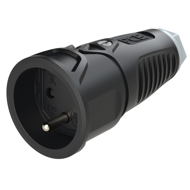 Prolongateur 2P+T caoutchouc Taurus2 16 A IP20 noir/gris
