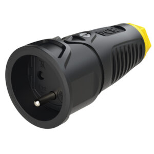 Prolongateur 2P+T caoutchouc Taurus2 16 A IP20 noir/jaune