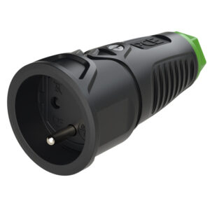 Prolongateur 2P+T caoutchouc Taurus2 16 A IP20 noir/vert