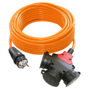 Rallonge 10 m H07BQ-F 3G1,5 orange – fiche 2P+T / triplette 2P+T – réf. 980910315582-p