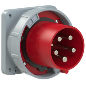 Socle connecteur mâle CEE droit 125 A 3P+N+T 400 V 6h IP67 POWER TWIST