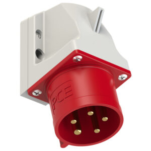 Socle connecteur mâle CEE mural 32 A 3P+N+T 400 V 6h IP44