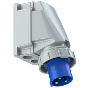 Socle connecteur mâle CEE mural 63 A 2P+T 230 V 6h IP67