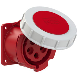 Socle de prise CEE droit 75 × 75 mm 32 A 3P+N+T 400 V 6h IP67