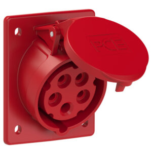 Socle de prise CEE incliné 80 × 97 mm 16 A 3P+N+T 400 V 6h IP44/IP54