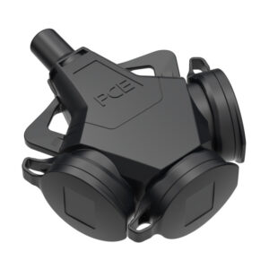 Triplette 2P+T caoutchouc Taurus2 16 A IP54 noir